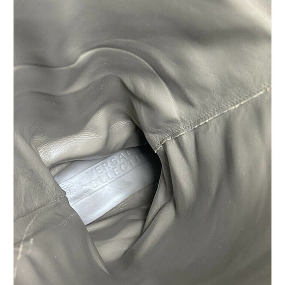 Versace Collection Black Leather Riding Boots Strap Gold Medusa Head 36 Size 5.5 - Picture 9 of 10